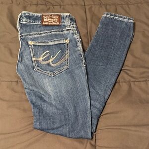 Express Women's Dark Blue Skinny Low rise Skinny Jeans